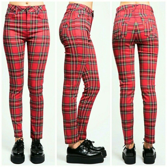 tartan skinny jeans